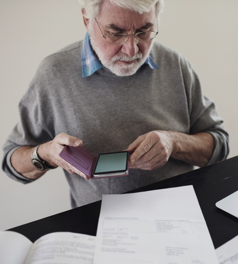 Man with calculator