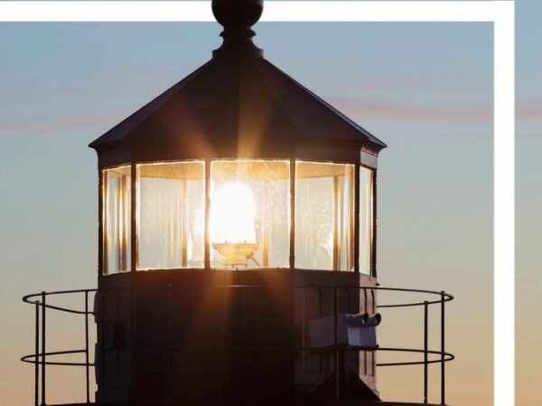 lighthouse at dusk